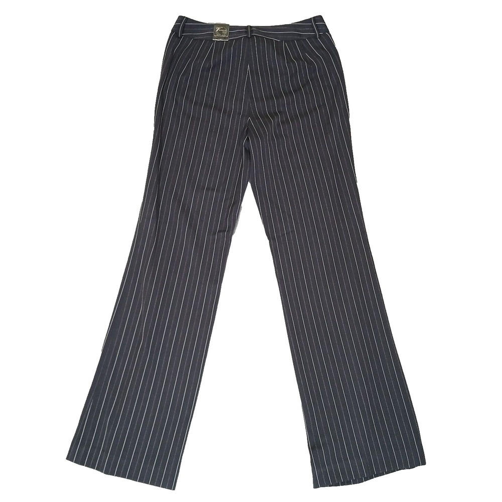 Apostrophe Womens‎ Vanessa Navy Pinstripe Wide Straight Leg Dress Pants Size 6 - Picture 2 of 14